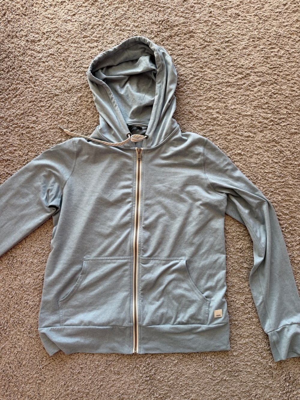 Vuori Dusty Blue Hoodie with Front Pocket